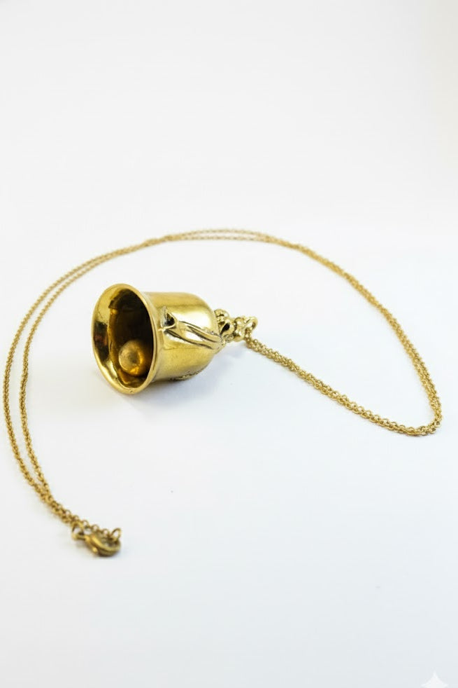 Collar colgante campana lazada osito