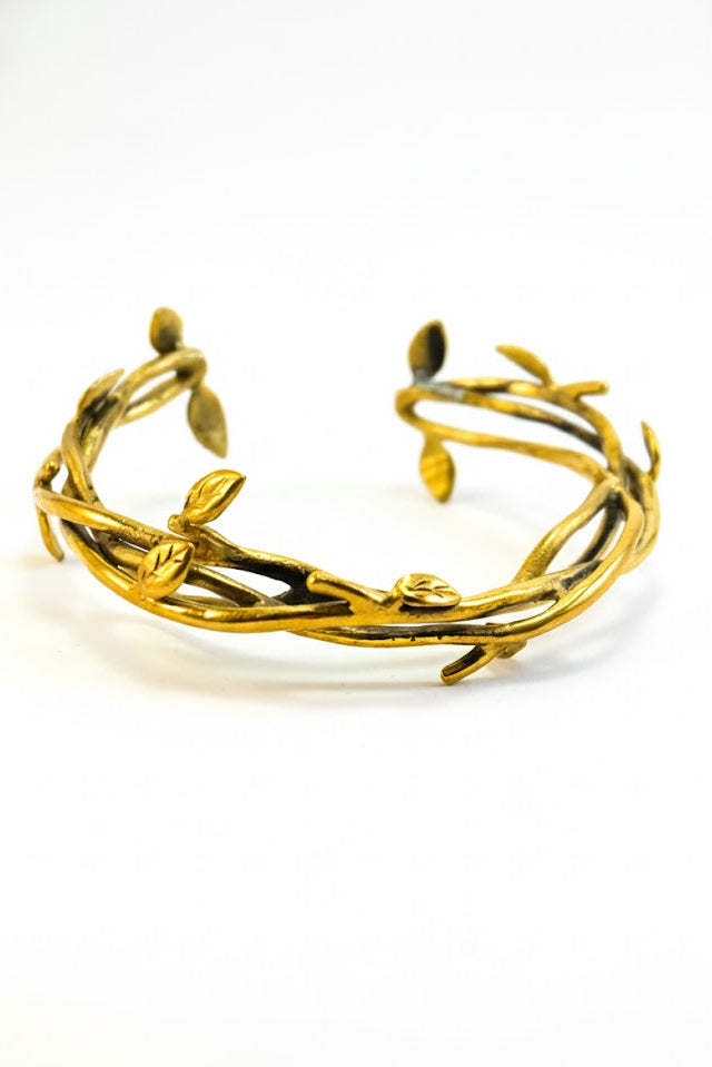 Pulsera brazalete enredadera dorada