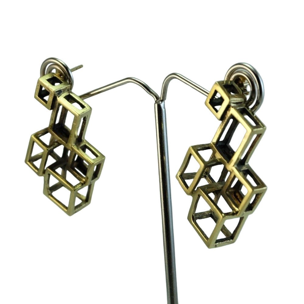 Pendientes Cubos 3D