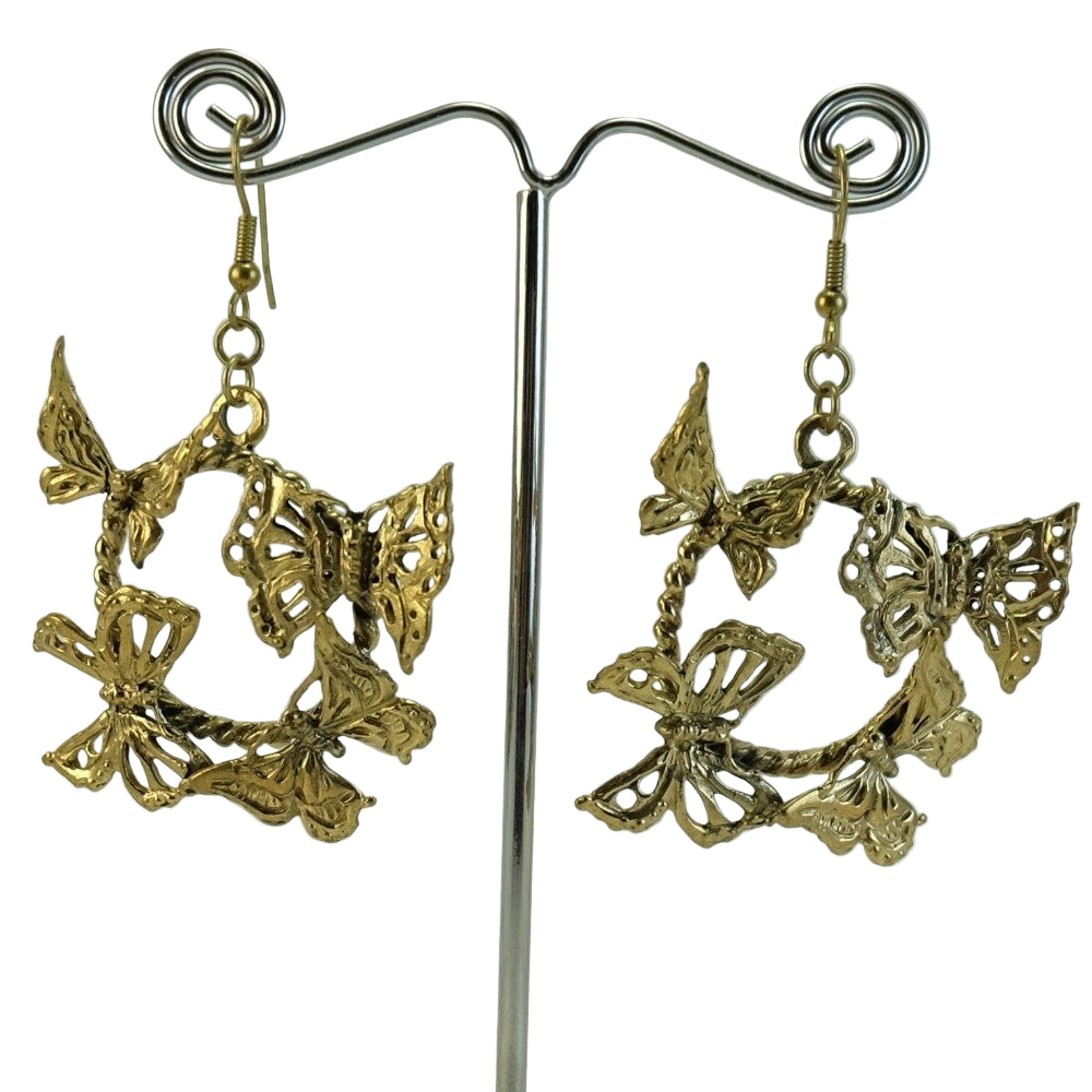 Pendientes corona de mariposas