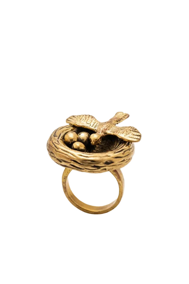 Anillo nido dorado
