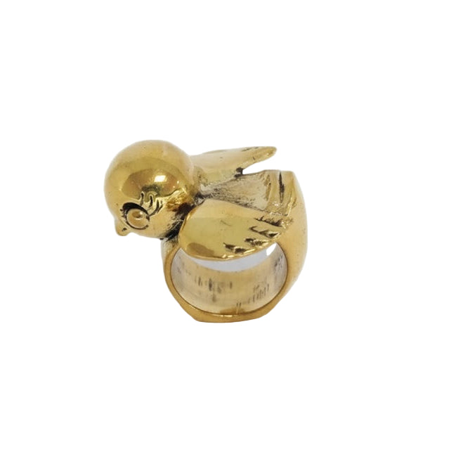 Anillo pájaro dorado