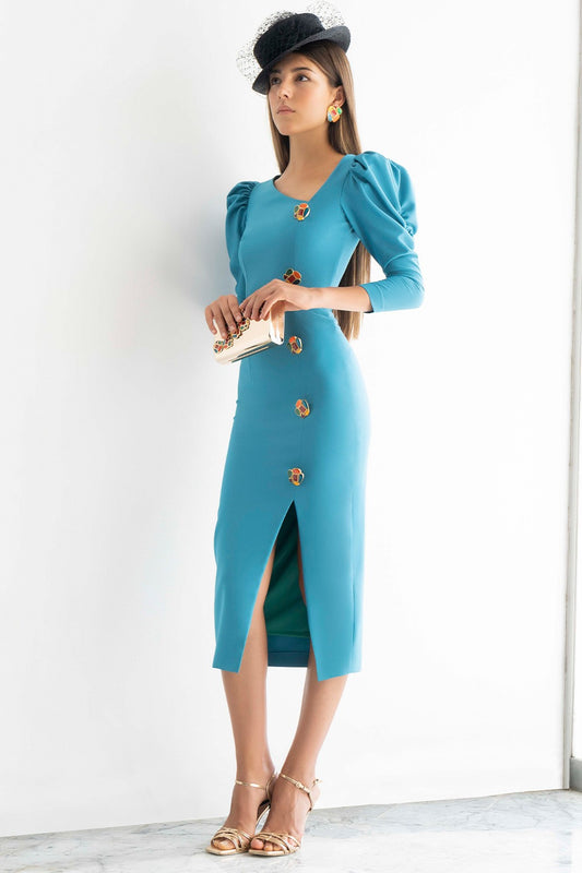 Vestido botones joyas