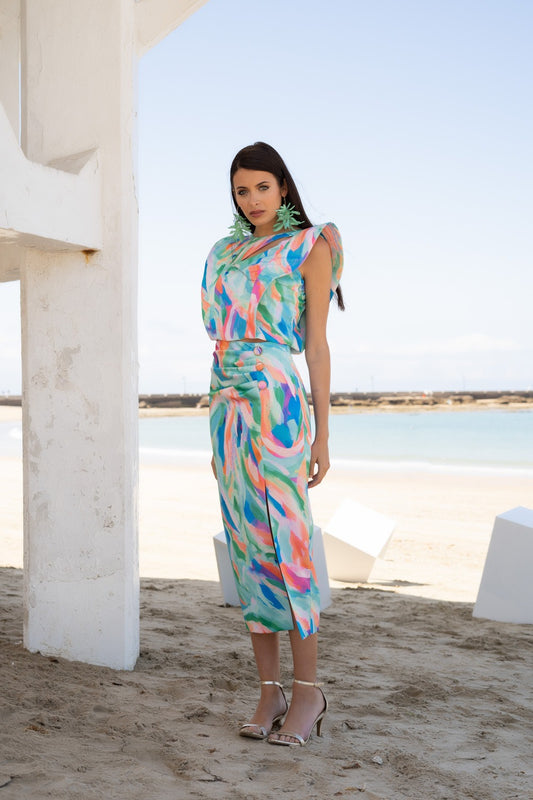 Conjunto falda abertura