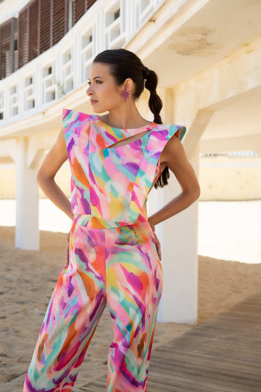 Conjunto pantalon abertura