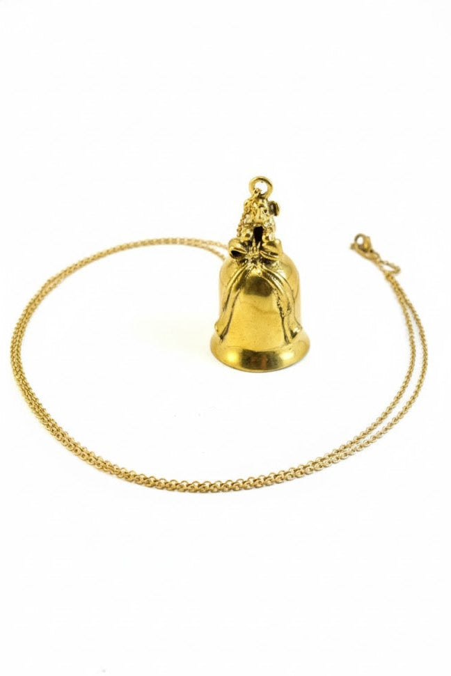 Collar colgante campana lazada osito