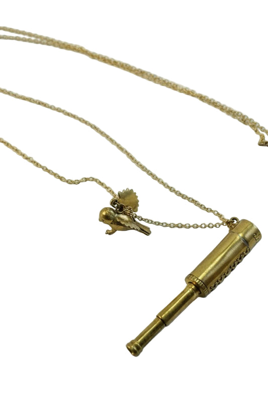 Collar catalejo y pájaro