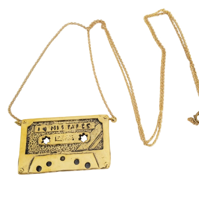 Collar colgante cinta de casete