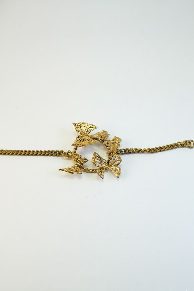 Pulsera brazalete corona de mariposas