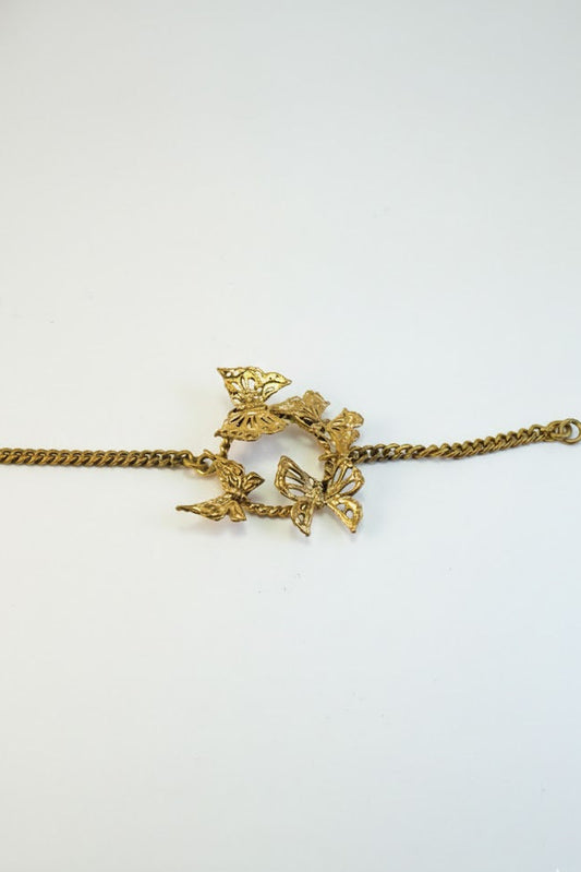 Pulsera brazalete corona de mariposas