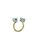 Anillo doble dados blancos