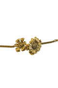 Pulsera brazalete dos flores doradas