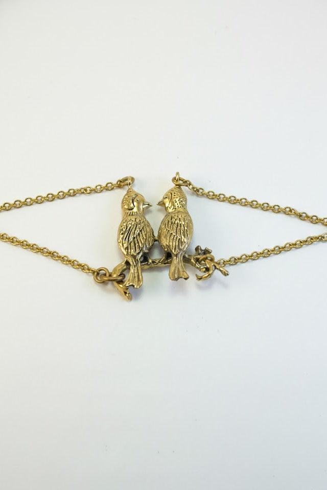 Pulsera brazalete pájaros enamorados
