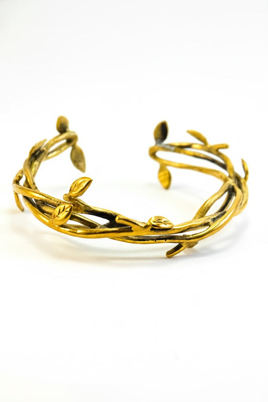 Pulsera brazalete enredadera dorada