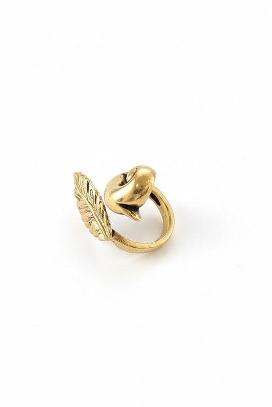 Anillo hoja dorada