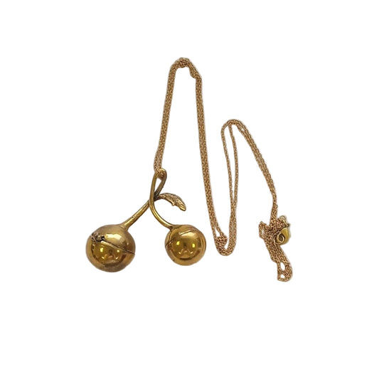 Collar colgante cerezas