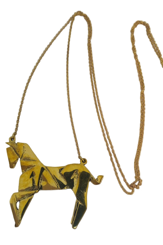 Collar colgante caballo origami