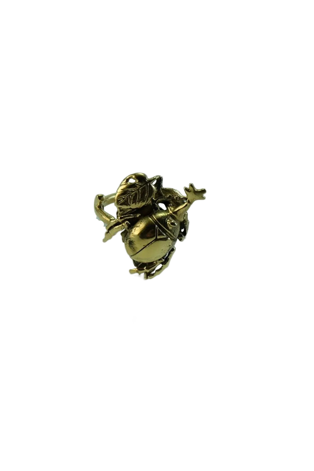 Anillo escarabajo dorado