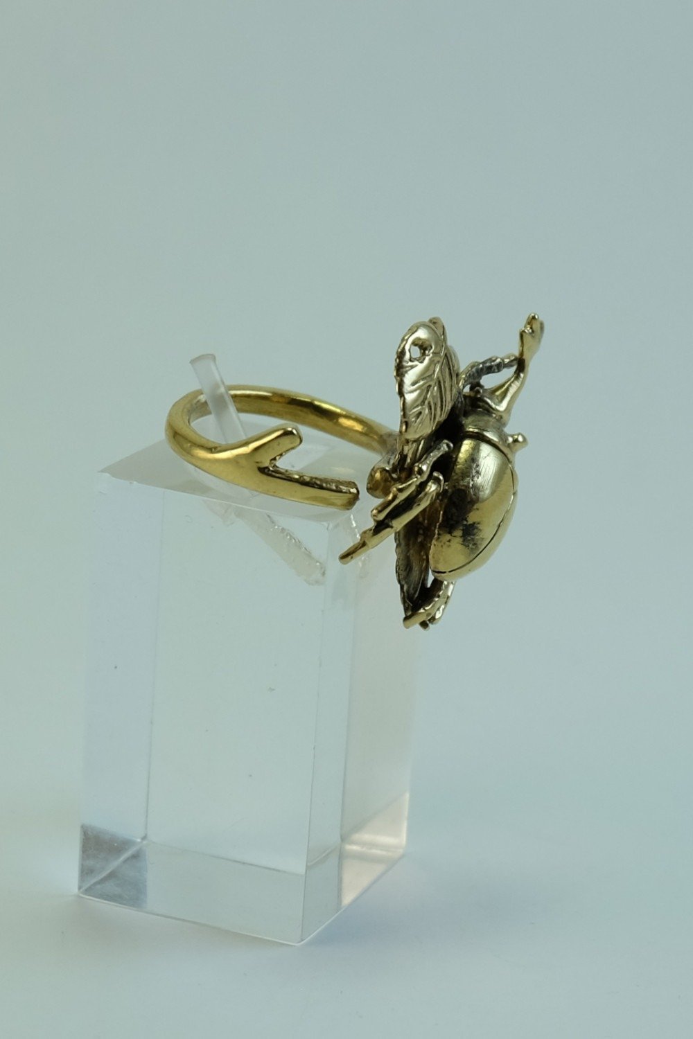 Anillo escarabajo dorado