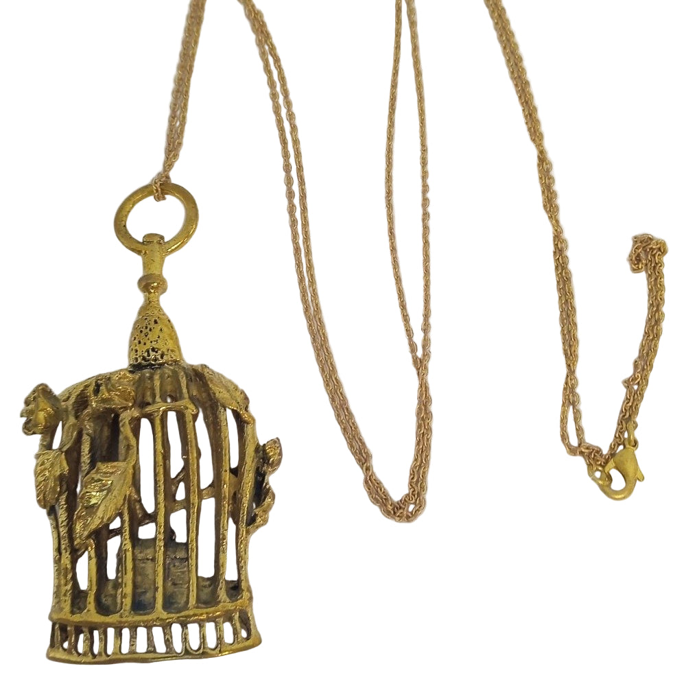 Collar colgante jaula con ramas