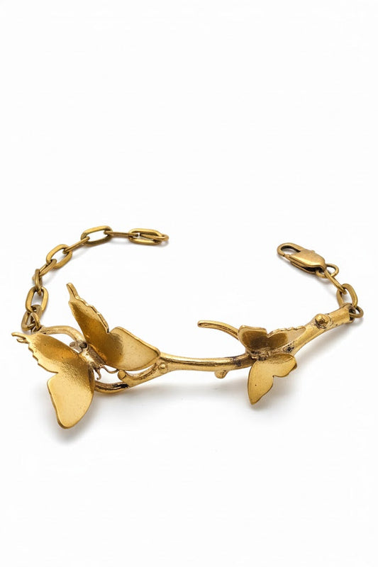 Pulsera brazalete mariposas doradas