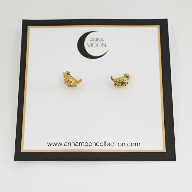 Pendiente pajarito dorado