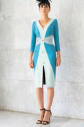 Vestido tricolor botones