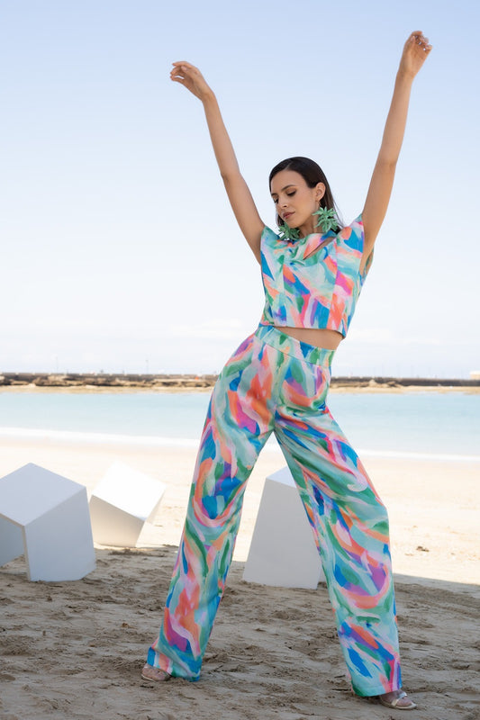 Conjunto pantalon abertura