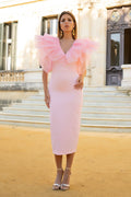 Vestido escote tul