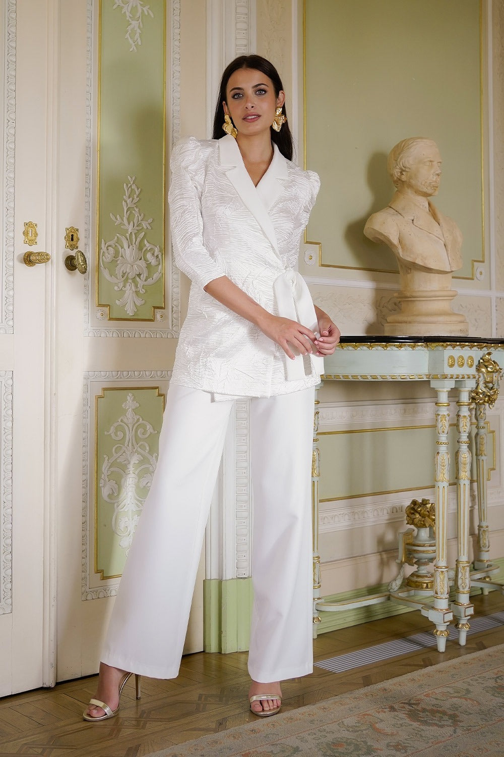 Conjunto chaqueta y pantalon plisado