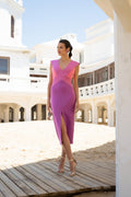 Vestido tricolor tablas cintura