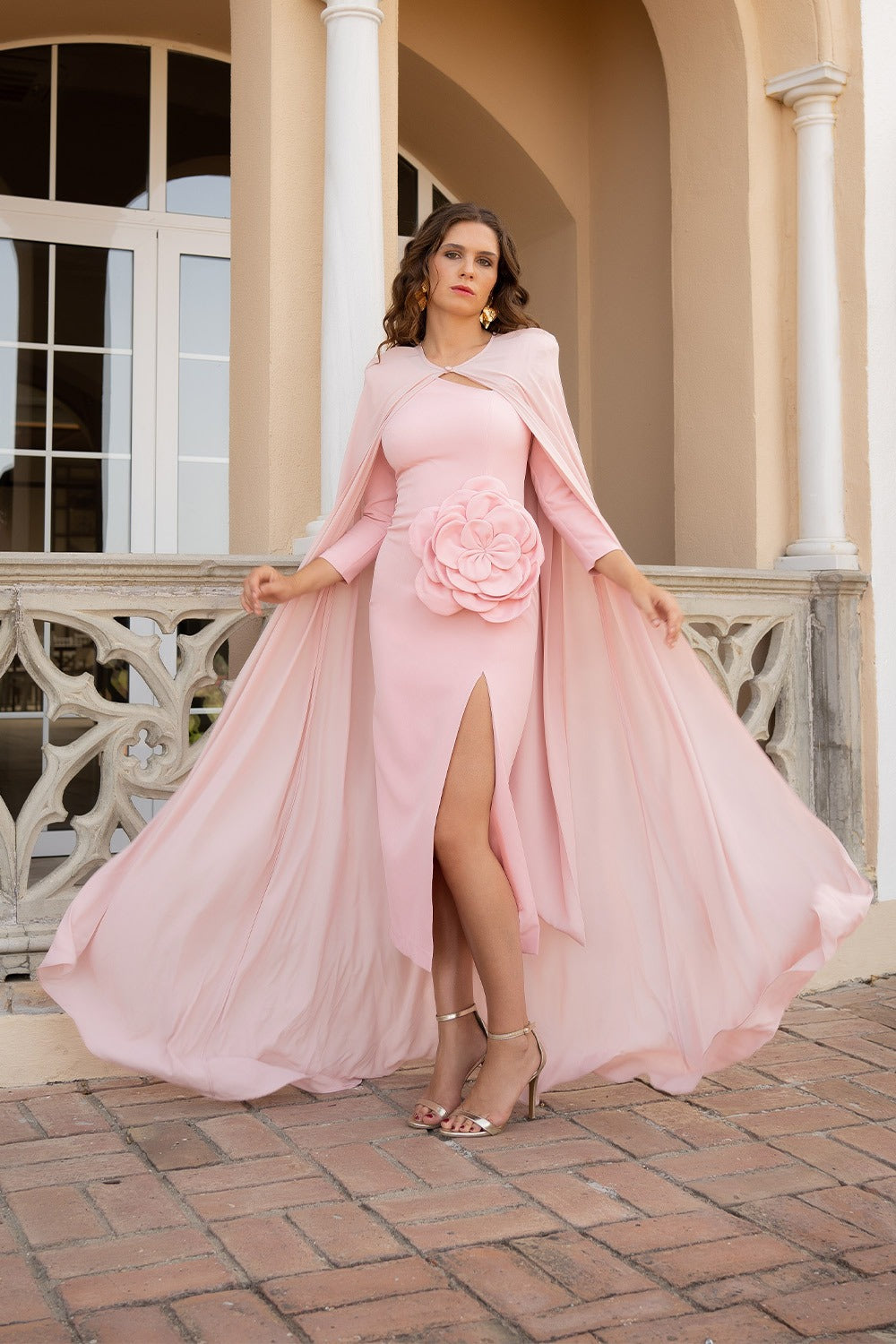 Vestido flor 3d cadera