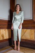 Vestido capa jacquard geometrico