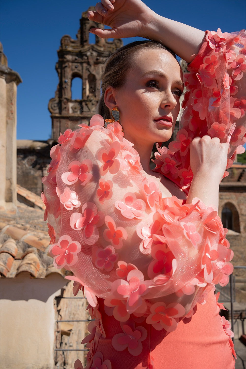 Vestido mangas tul abullonadas
