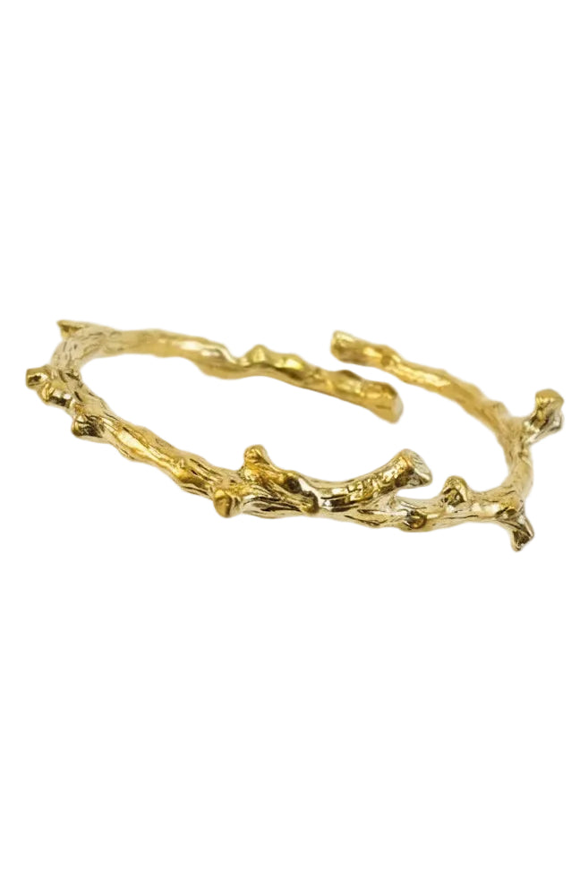 Pulsera brazalete rama dorada