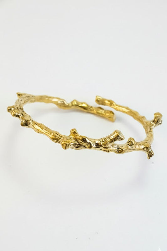 Pulsera brazalete rama dorada