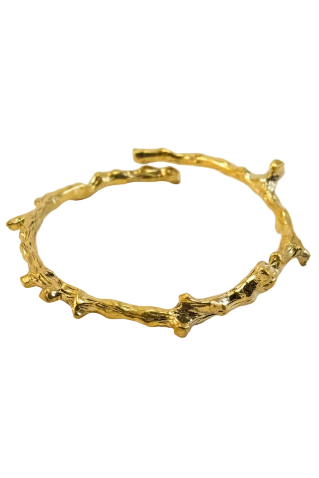 Pulsera brazalete rama dorada