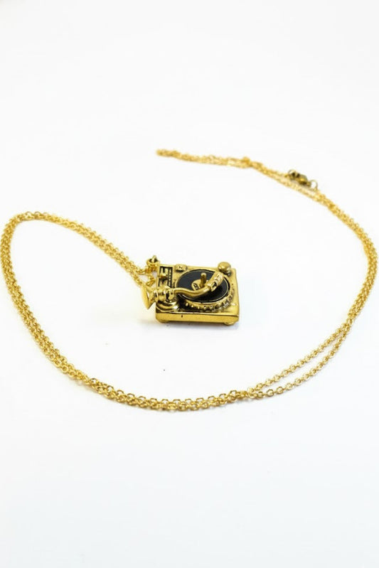 Collar colgante tocadiscos retro